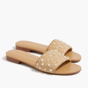 NWT J Crew pearl sandals/slides size 8